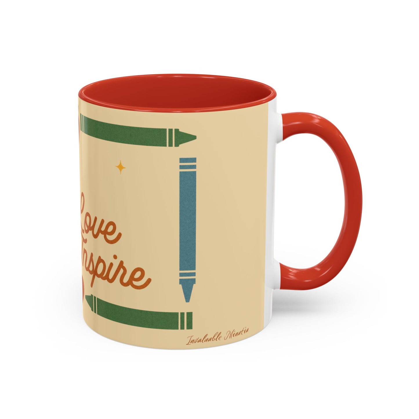 Teach Love Inspire Color Accent Mug (11oz/15oz) – Teacher Gift • Back to School • Durable Ceramic, Dishwasher & Microwave Safe