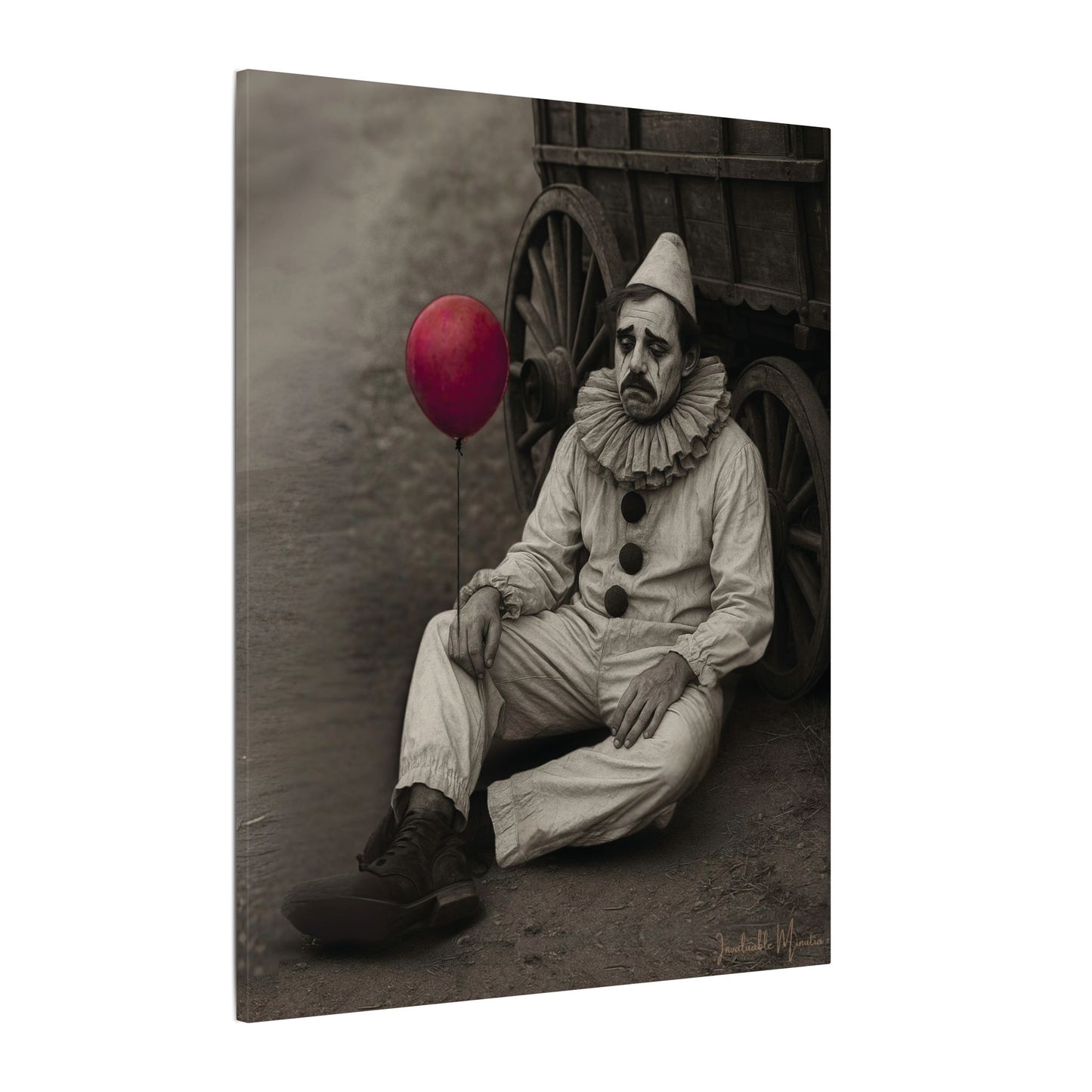 The Clown – Matte Canvas Print (Gallery-Wrapped) 0.75" – Vintage Circus-Inspired Canvas Wall Art