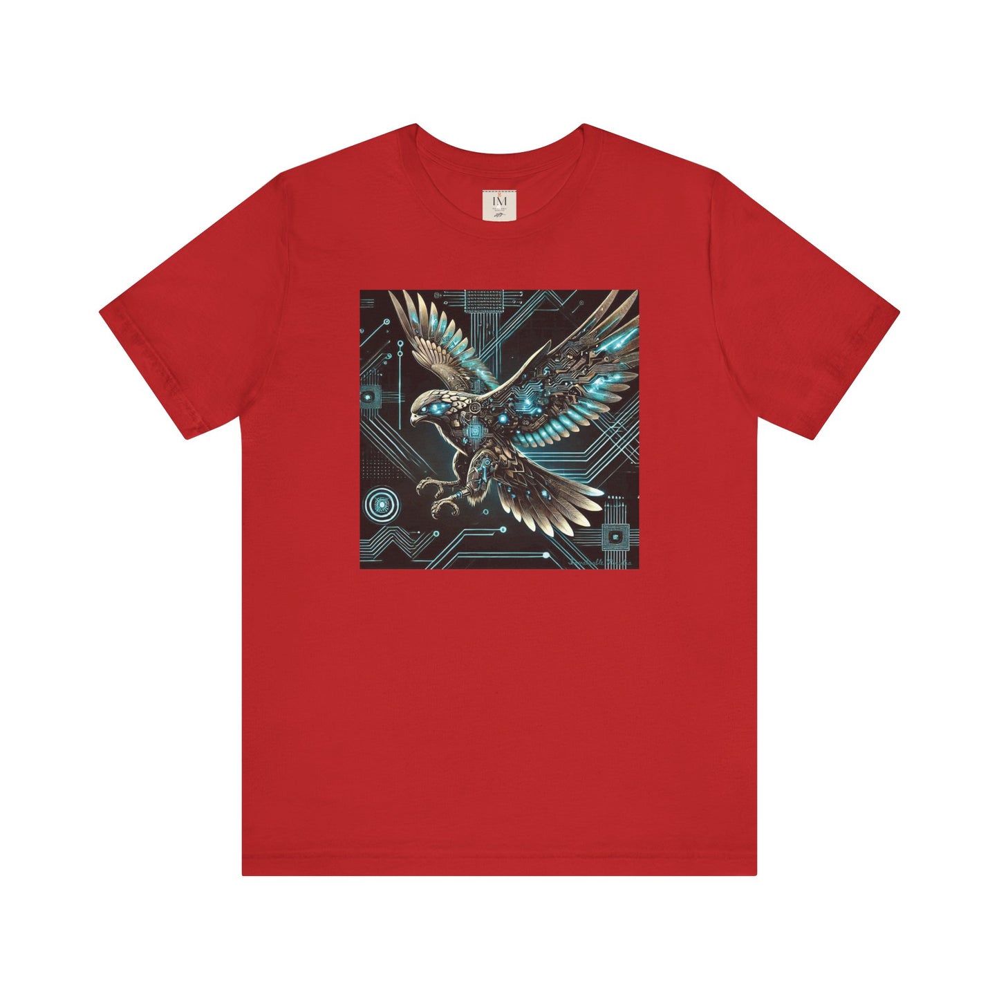 Futuristic Falcon Tech Tee - Unisex Short Sleeve Jersey Shirt - Cyber Falcon