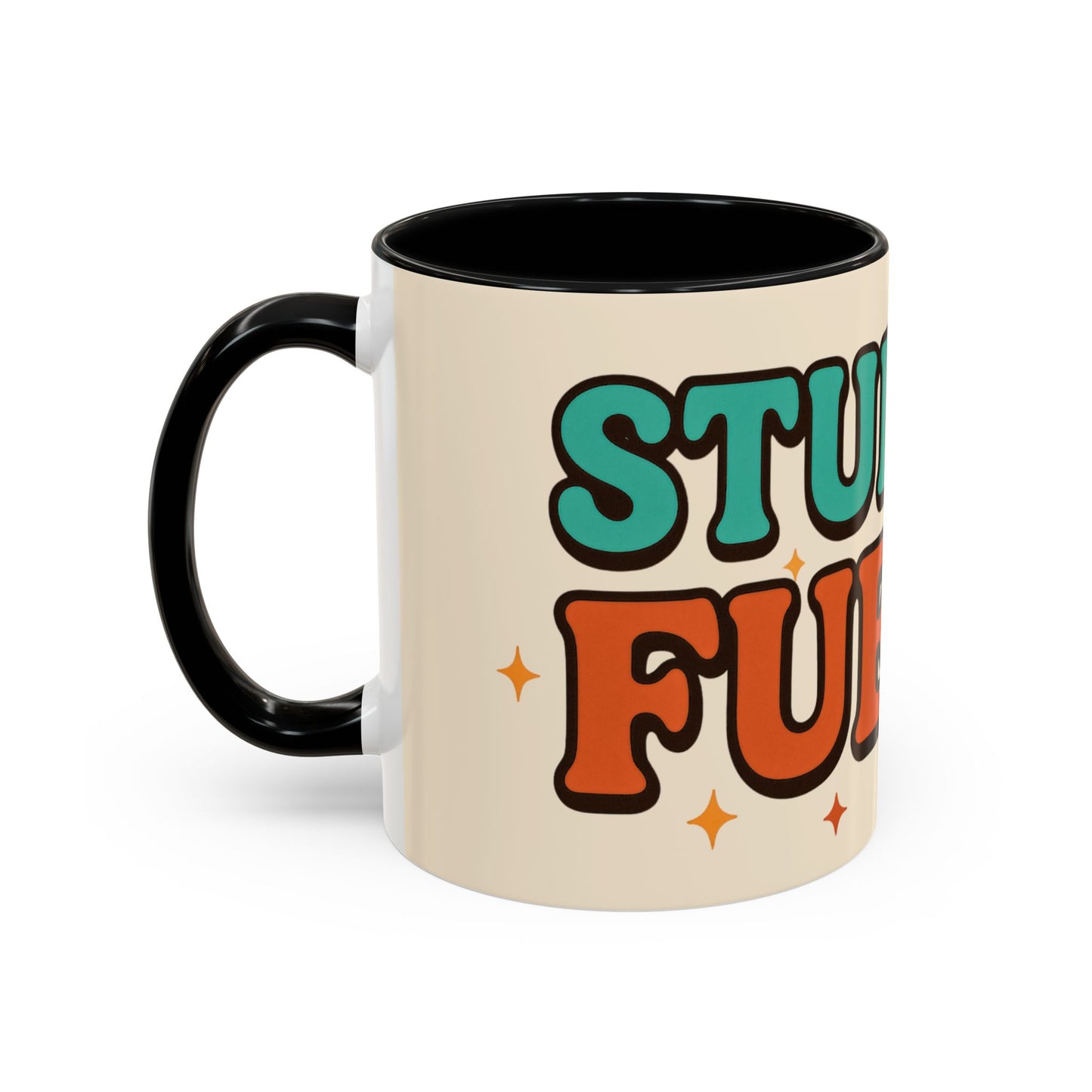 Study Fuel Color Accent Mug (11oz/15oz) – Retro Teacher/Student Coffee Cup • Back to School • Durable Ceramic