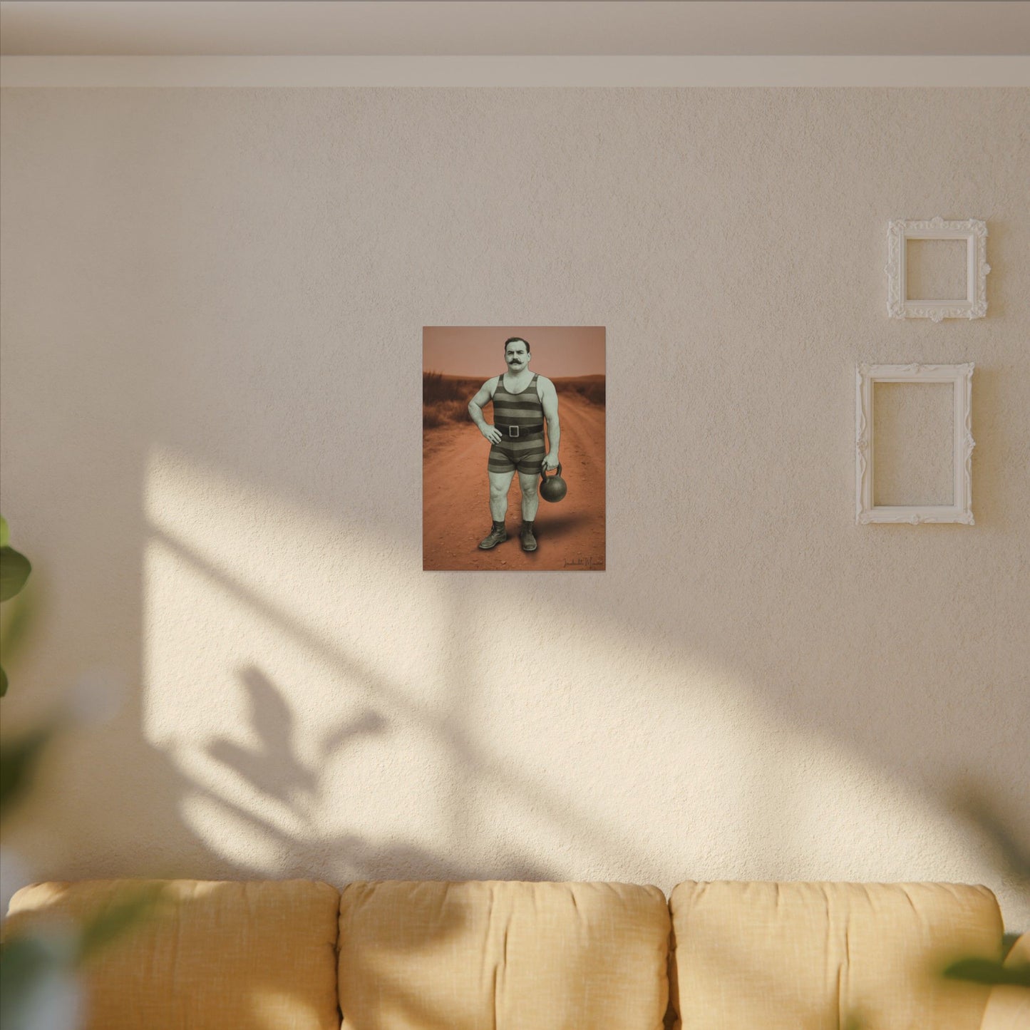 The Strongman – Matte Canvas Print (Gallery-Wrapped) 0.75" – Vintage Circus-Inspired Canvas Wall Art