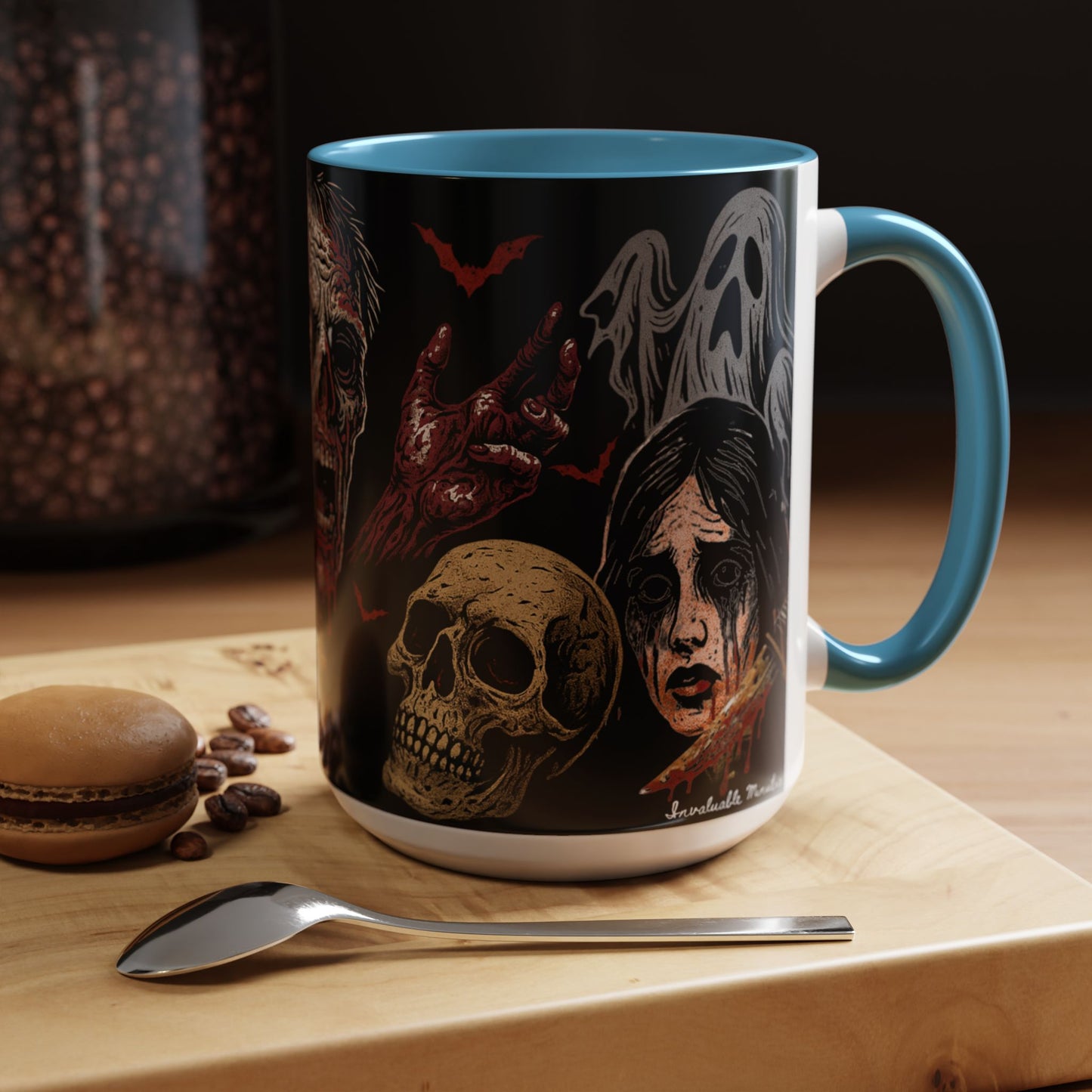 Horror Coffee Mug – Zombie Graveyard Halloween Design – 11oz & 15oz Ceramic – Creepy Goth Kitchen Decor
