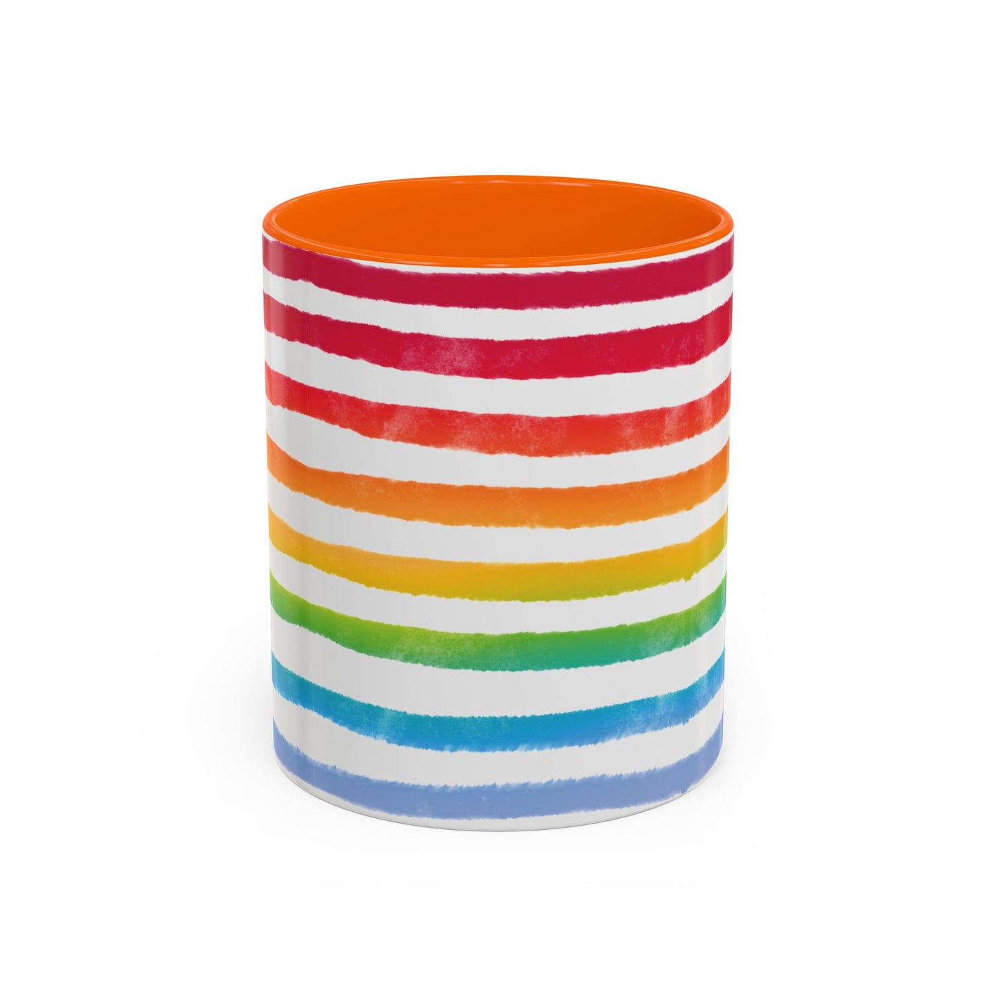 π Bold Rainbow Stripes Pride Mug | 11oz/15oz | Purple Accent