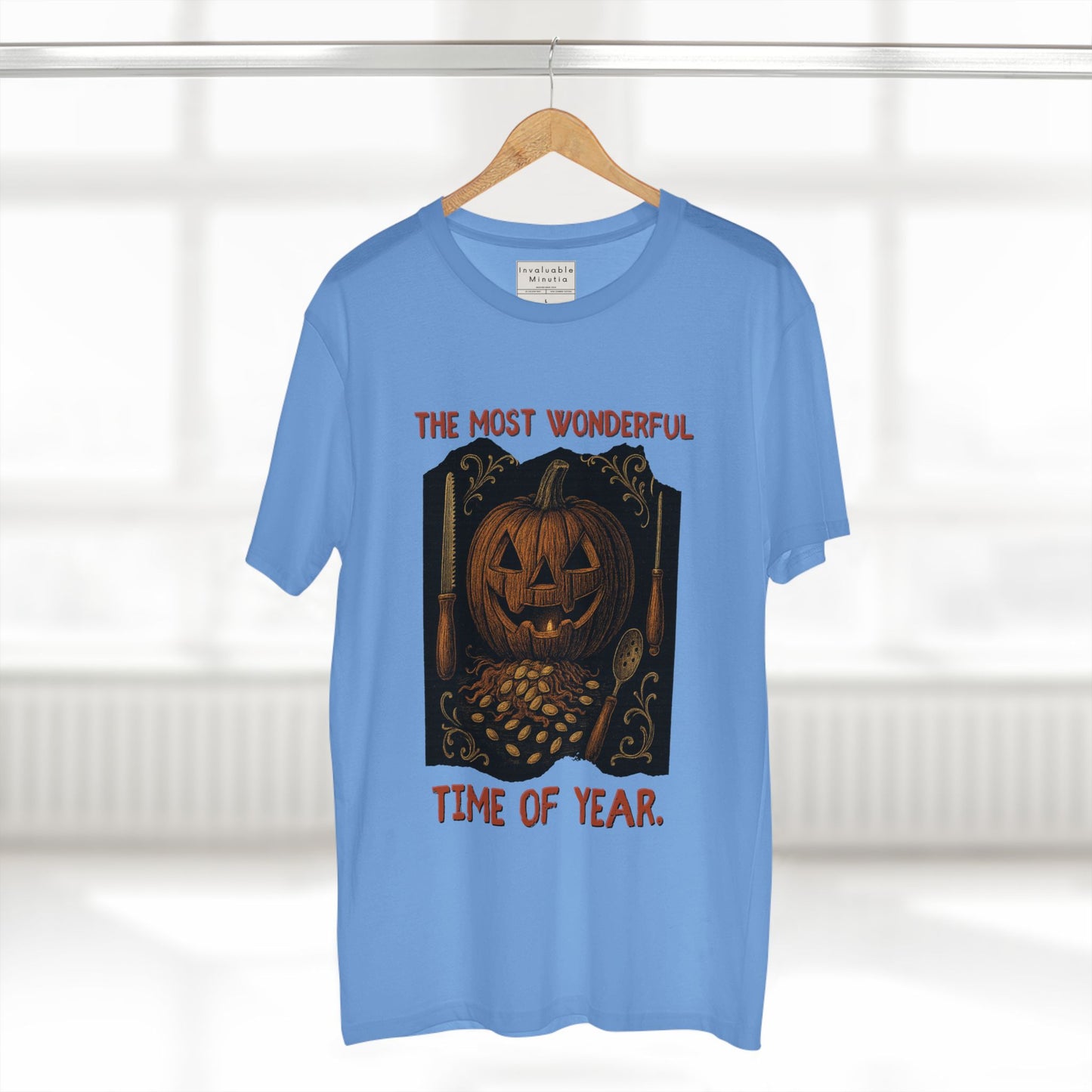 Halloween Jack-O’-Lantern Tee – “The Most Wonderful Time of Year” Vintage Pumpkin Carving Shirt | AS Colour 5001 Unisex