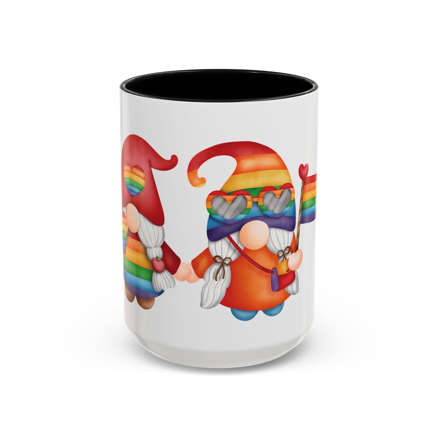 Pride Gnome Accent Mug | Rainbow Love Coffee Cup | 11oz & 15oz