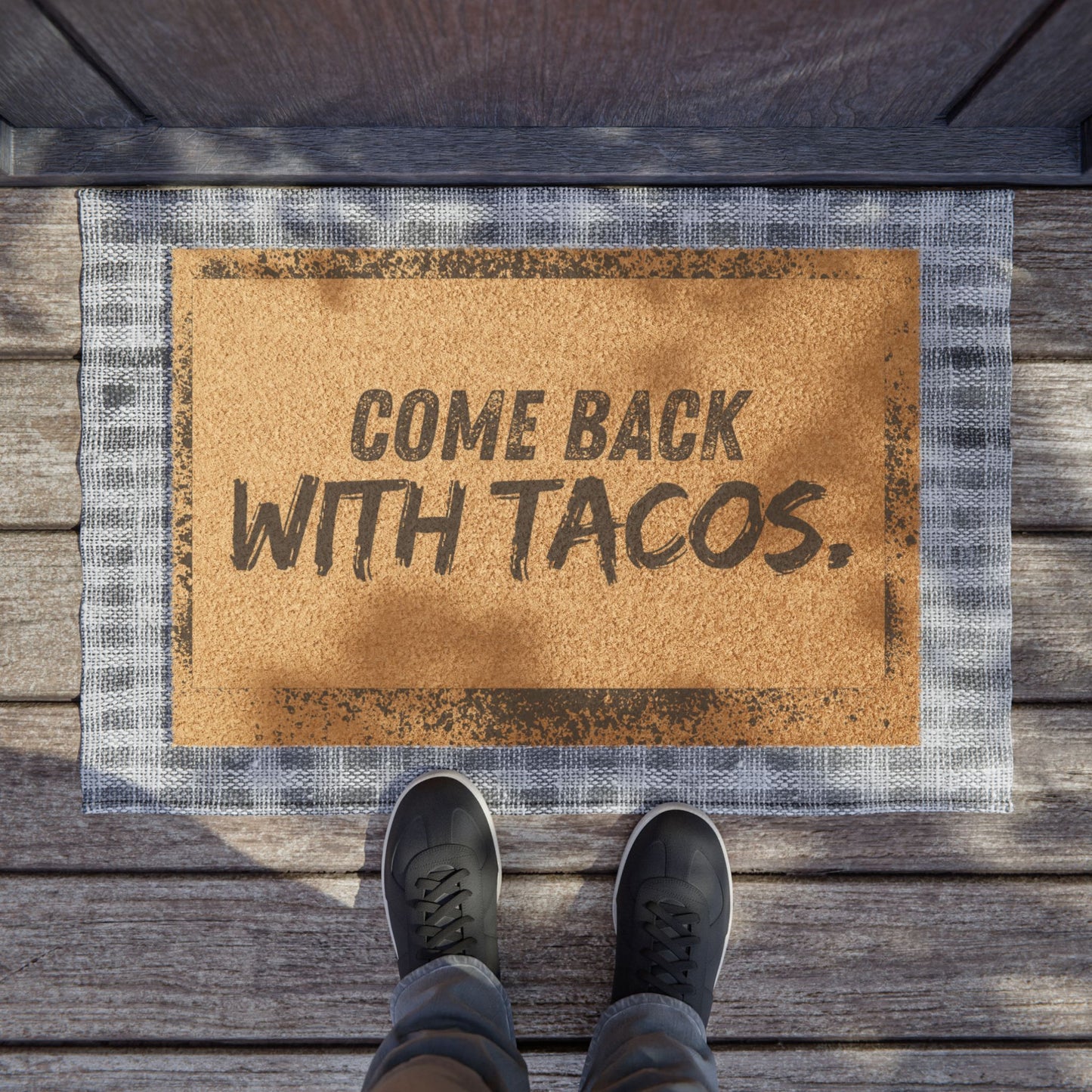 Come Back With Tacos Doormat – Funny Foodie Welcome Mat, Bold Porch Décor