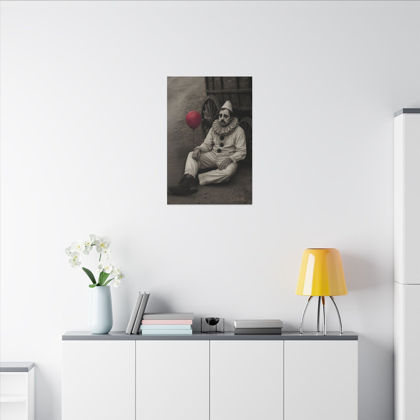 The Clown – Matte Canvas Print (Gallery-Wrapped) 0.75" – Vintage Circus-Inspired Canvas Wall Art