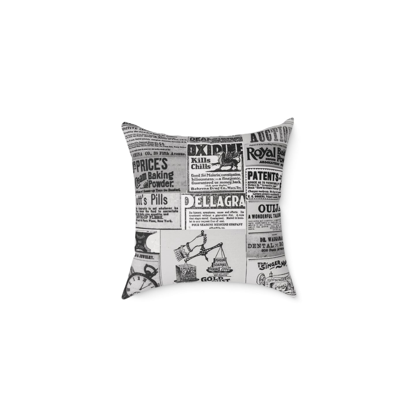 Occult Americana β Vintage Ads Collage Art - CanvasThrow Pillow