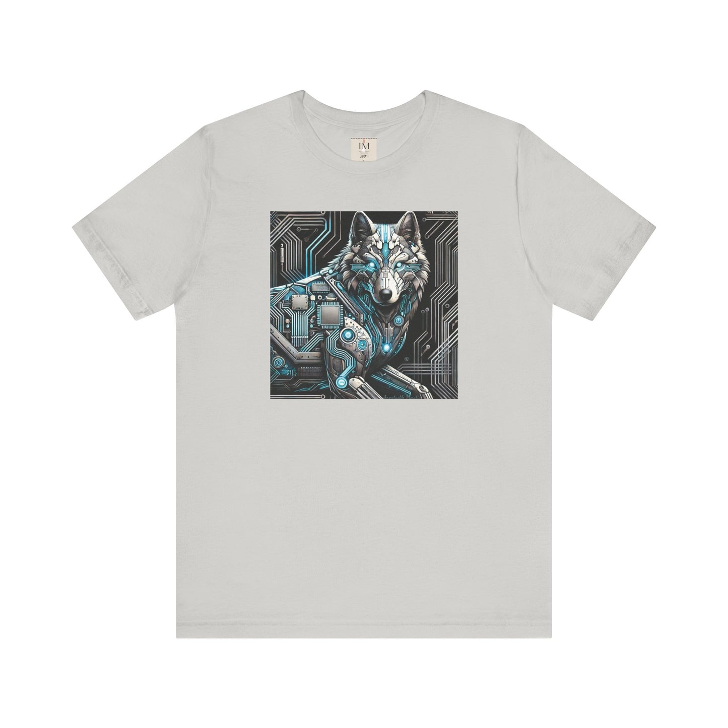 Tech Cyber Wolf Unisex Jersey Tee - Futuristic Animal Print Animal T-Shirt