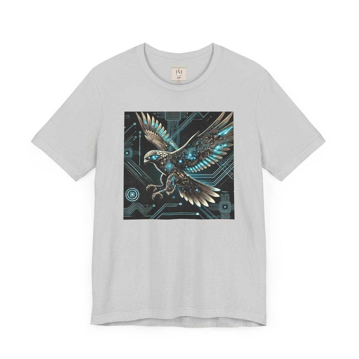 Futuristic Falcon Tech Tee - Unisex Short Sleeve Jersey Shirt - Cyber Falcon