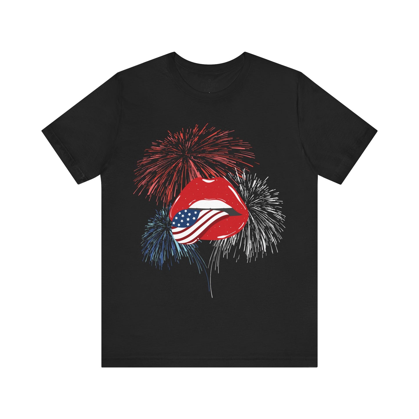 American Flag Lips Tee – Unisex Bella + Canvas Jersey Tee - 4th of July