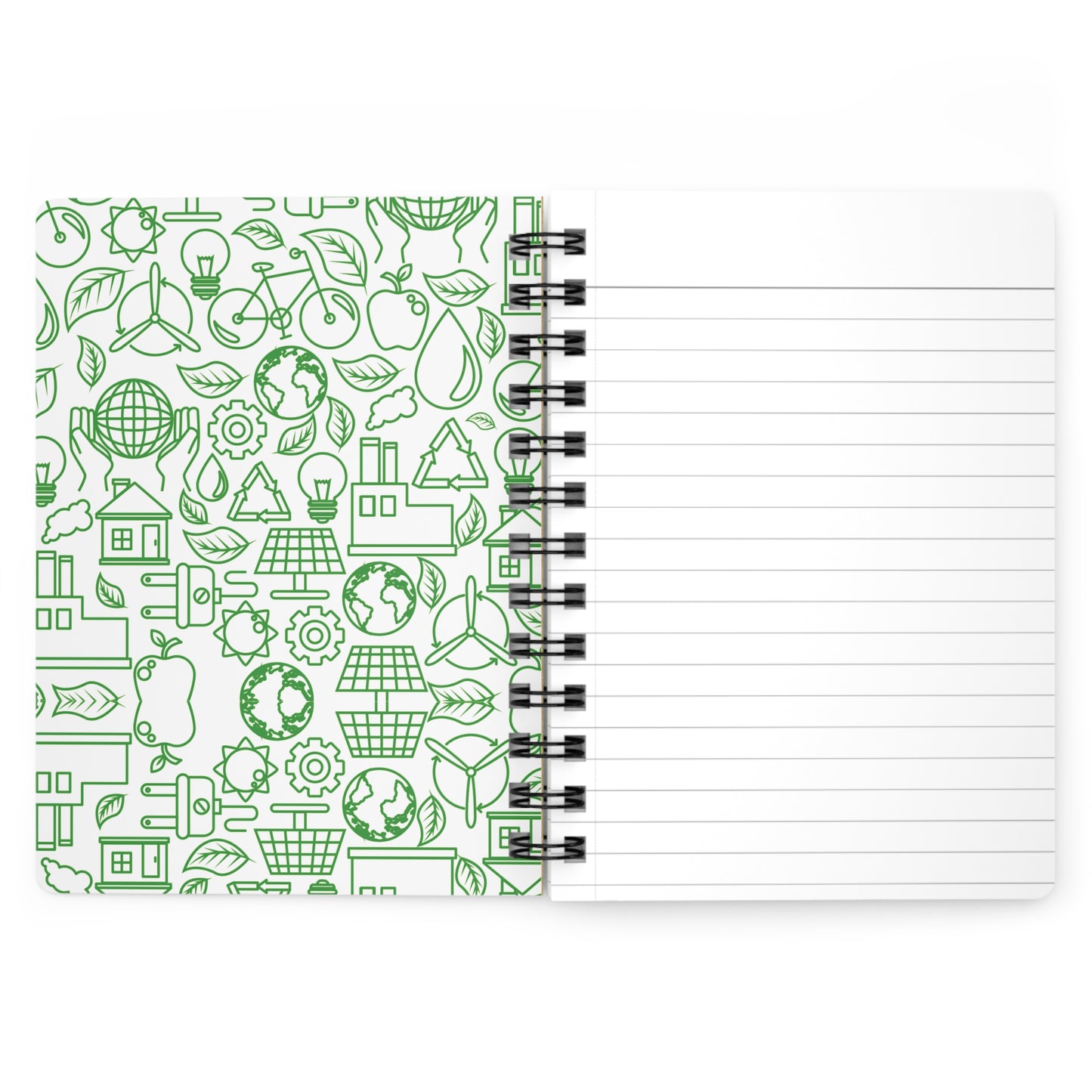 Eco-Friendly Spiral Bound Journal | Recycled Paper Notebook | Nature Design Diary | Sustainable 5x7 Planner | Earth Day Gift - Hard Cover
