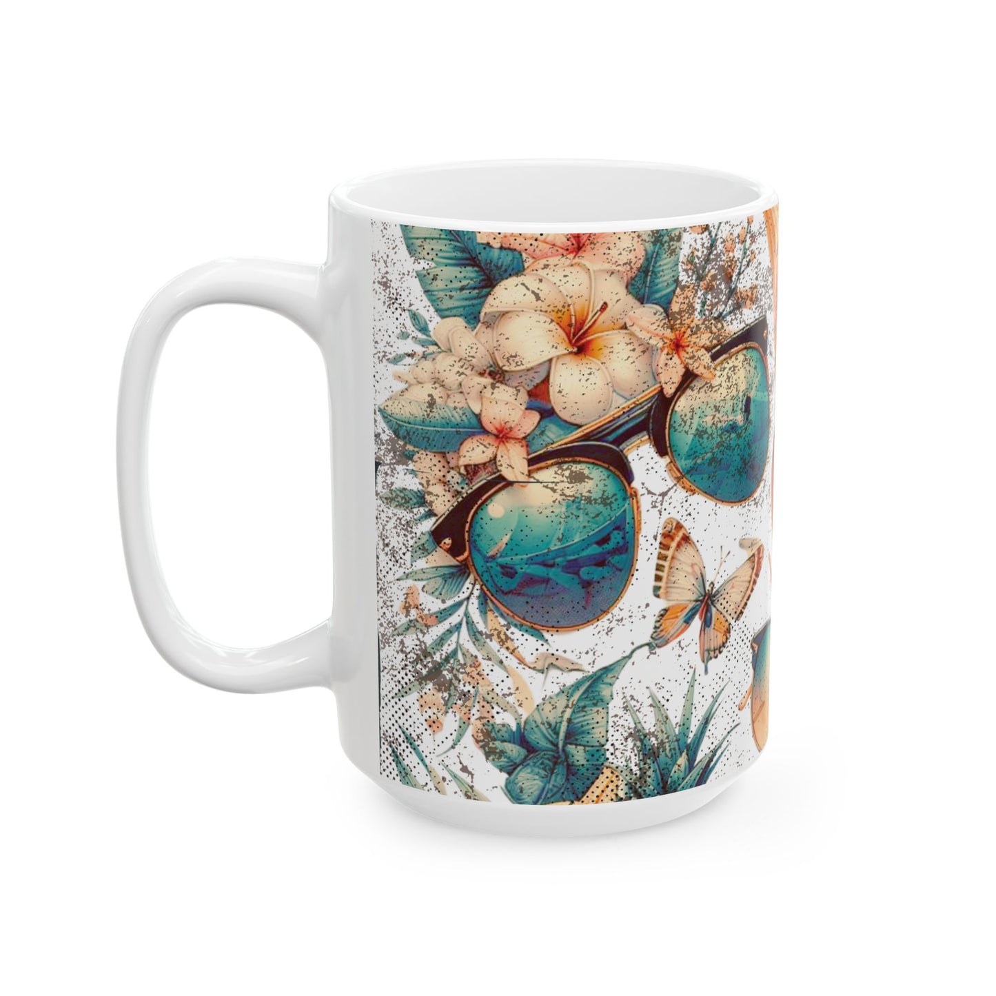 π Ceramic Mug (11oz, 15oz) β Custom Grungy Summertime Graphic
