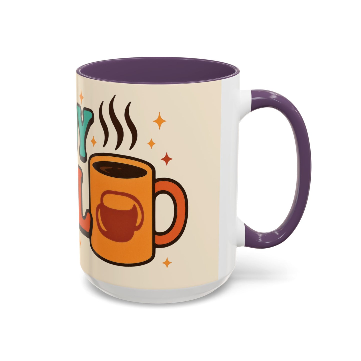 Study Fuel Color Accent Mug (11oz/15oz) – Retro Teacher/Student Coffee Cup • Back to School • Durable Ceramic