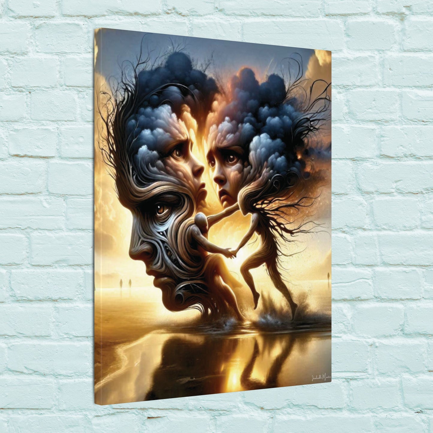 The Insatiable Lovers – Surreal Fantasy Canvas Wall Art | Premium Stretched Print