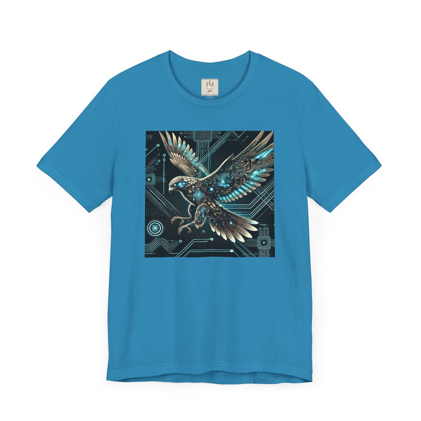 Futuristic Falcon Tech Tee - Unisex Short Sleeve Jersey Shirt - Cyber Falcon