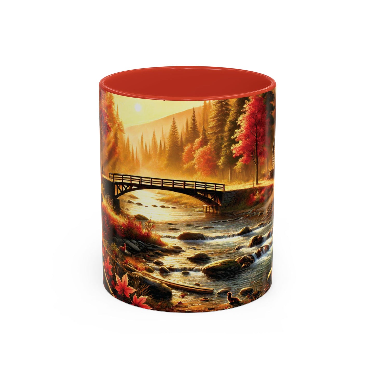 Cozy Autumn Cabin Mug | Fall Vibes Accent Coffee Mug (11oz/15oz)