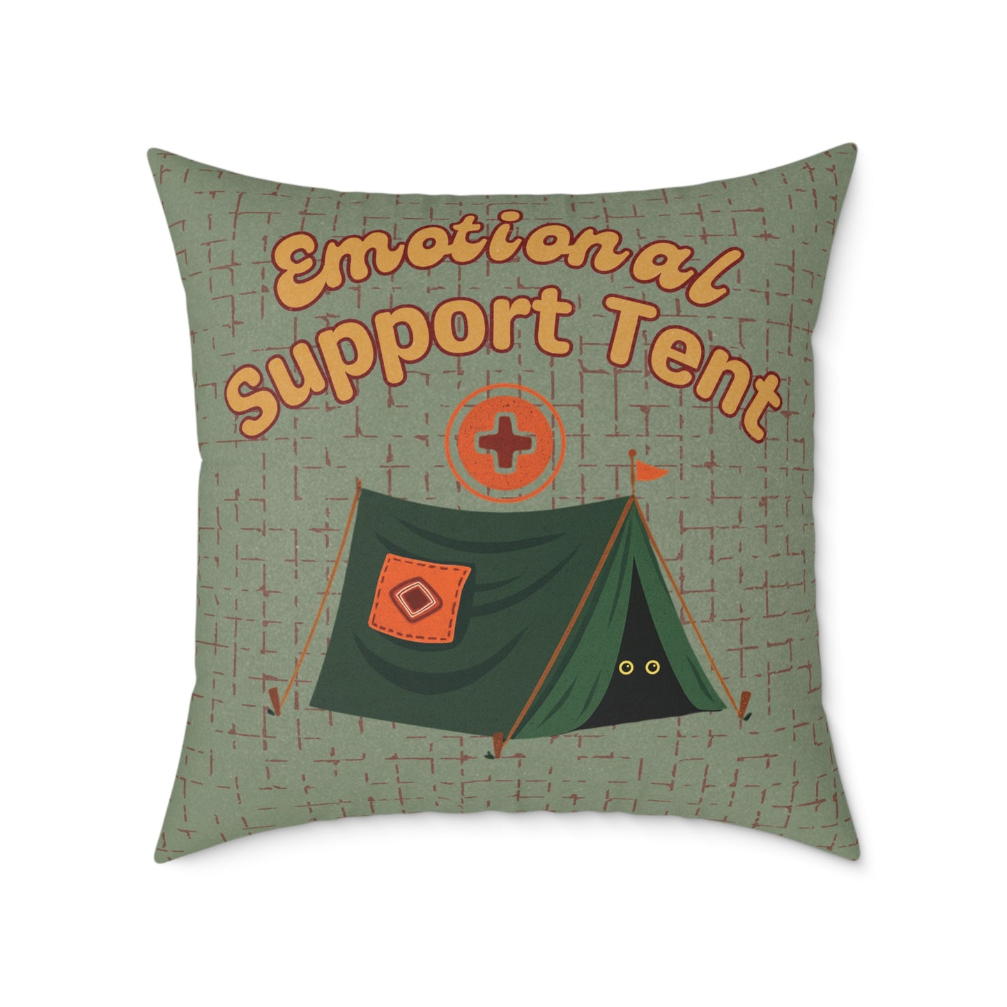 Fun Camping Decor Pillow - Emotional Support Tent β Boutique Canvas Throw Pillow
