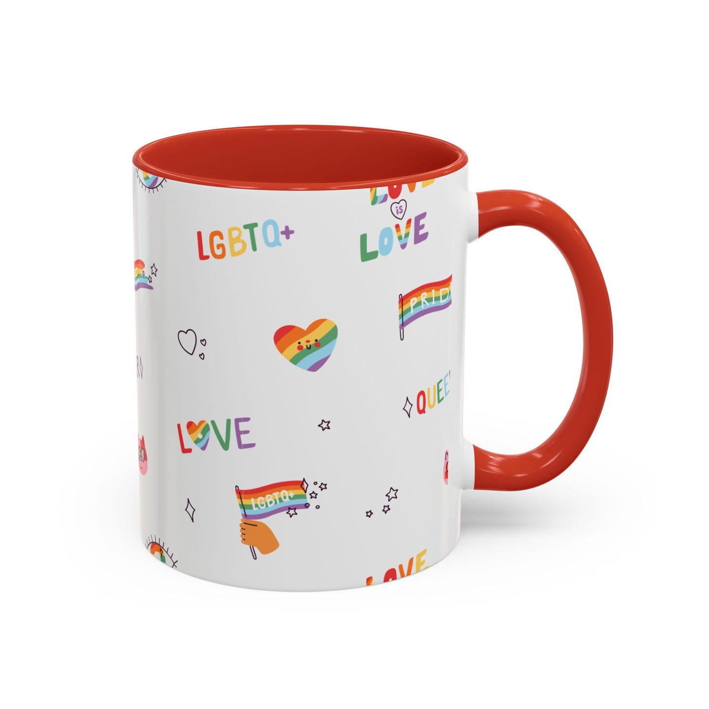 Minimalist Pride Accent Mug | LGBTQ+ Love Ceramic Cup | 11oz & 15oz