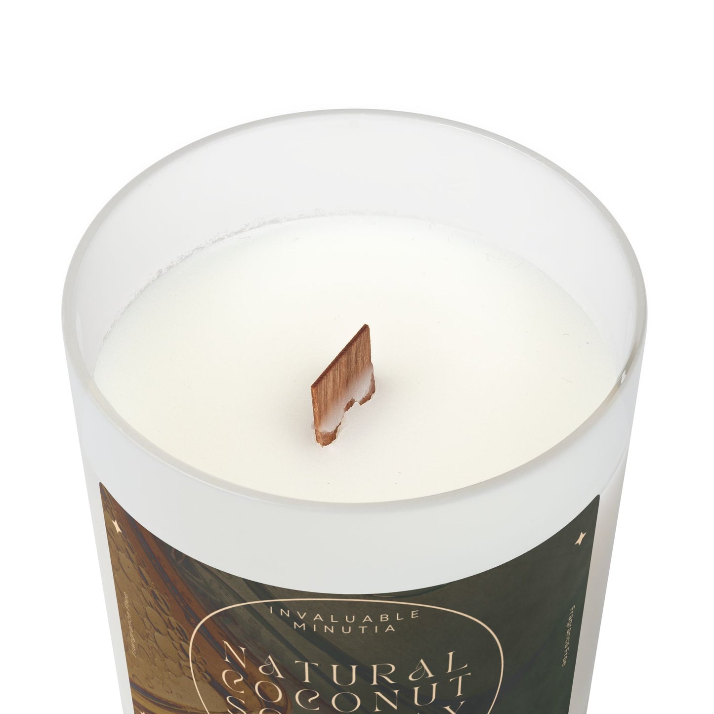 11oz Frosted Glass Natural Soy Wax Candle with Wooden Wick – Available in 9 Scents
