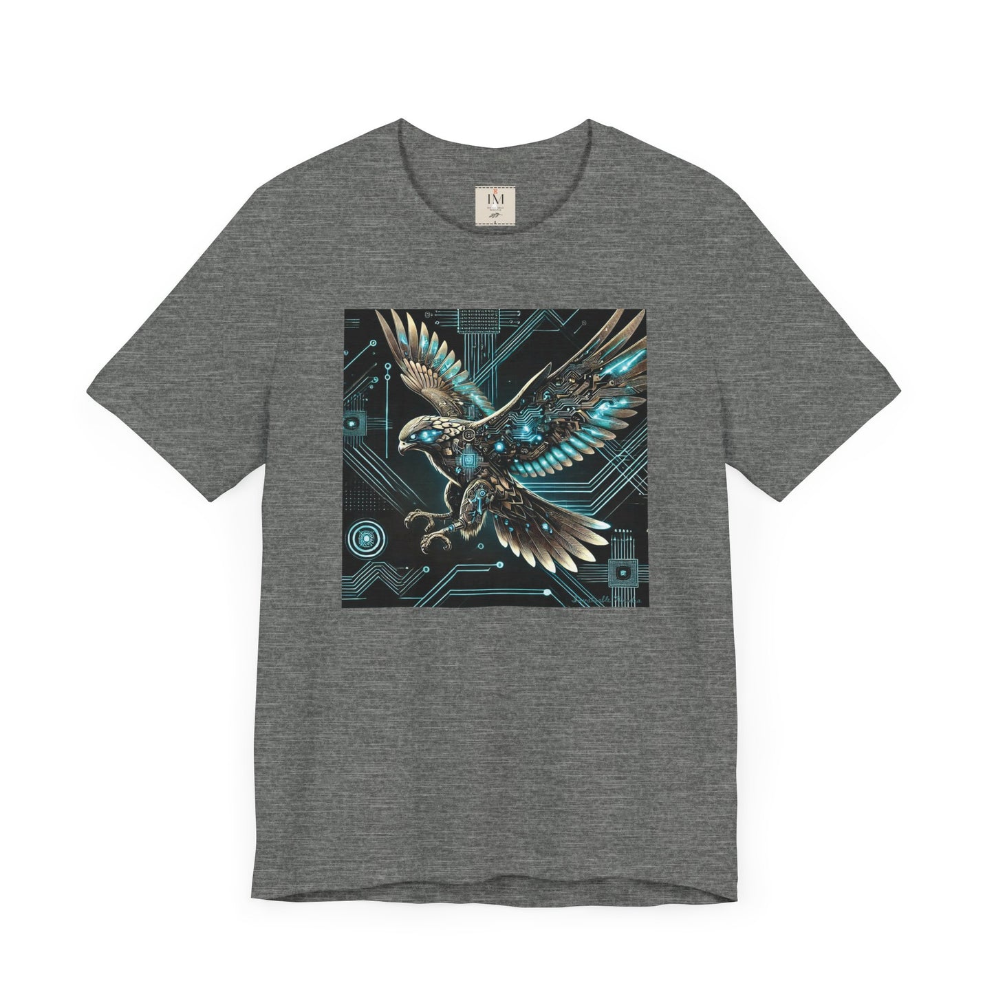 Futuristic Falcon Tech Tee - Unisex Short Sleeve Jersey Shirt - Cyber Falcon