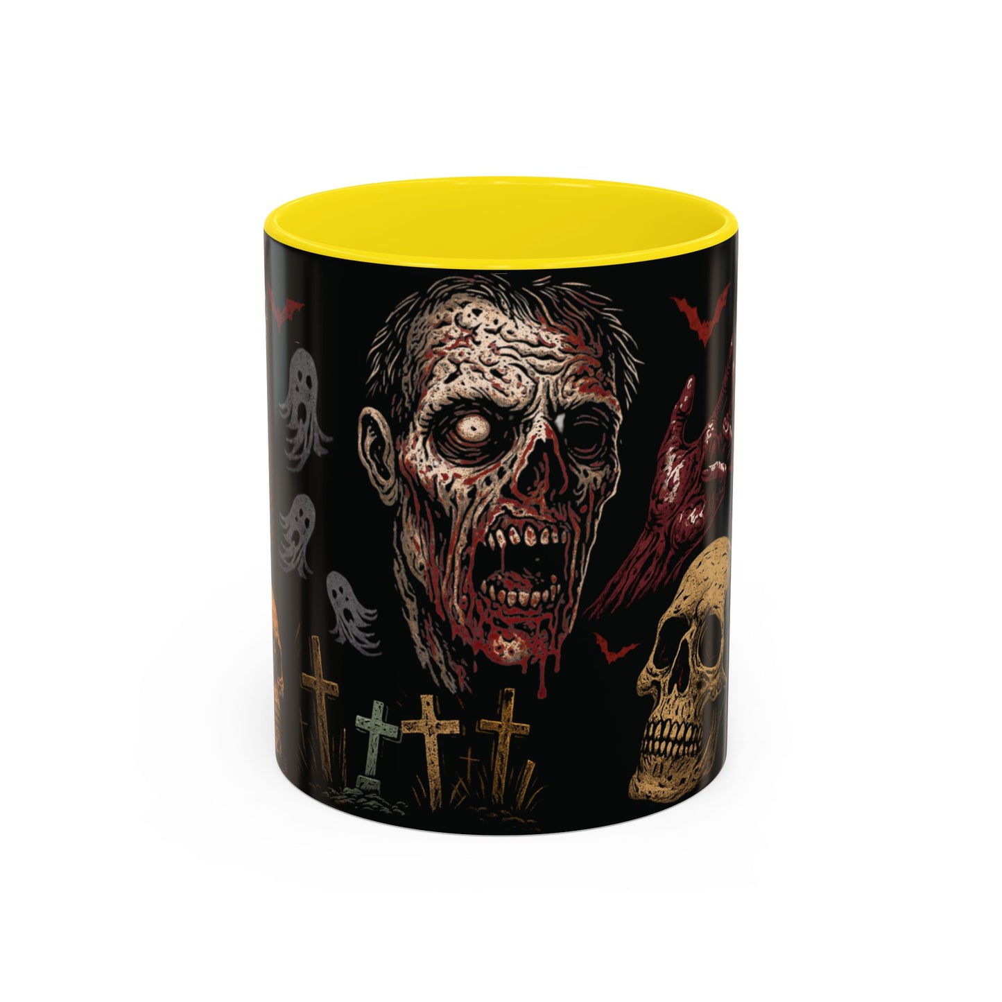Horror Coffee Mug – Zombie Graveyard Halloween Design – 11oz & 15oz Ceramic – Creepy Goth Kitchen Decor