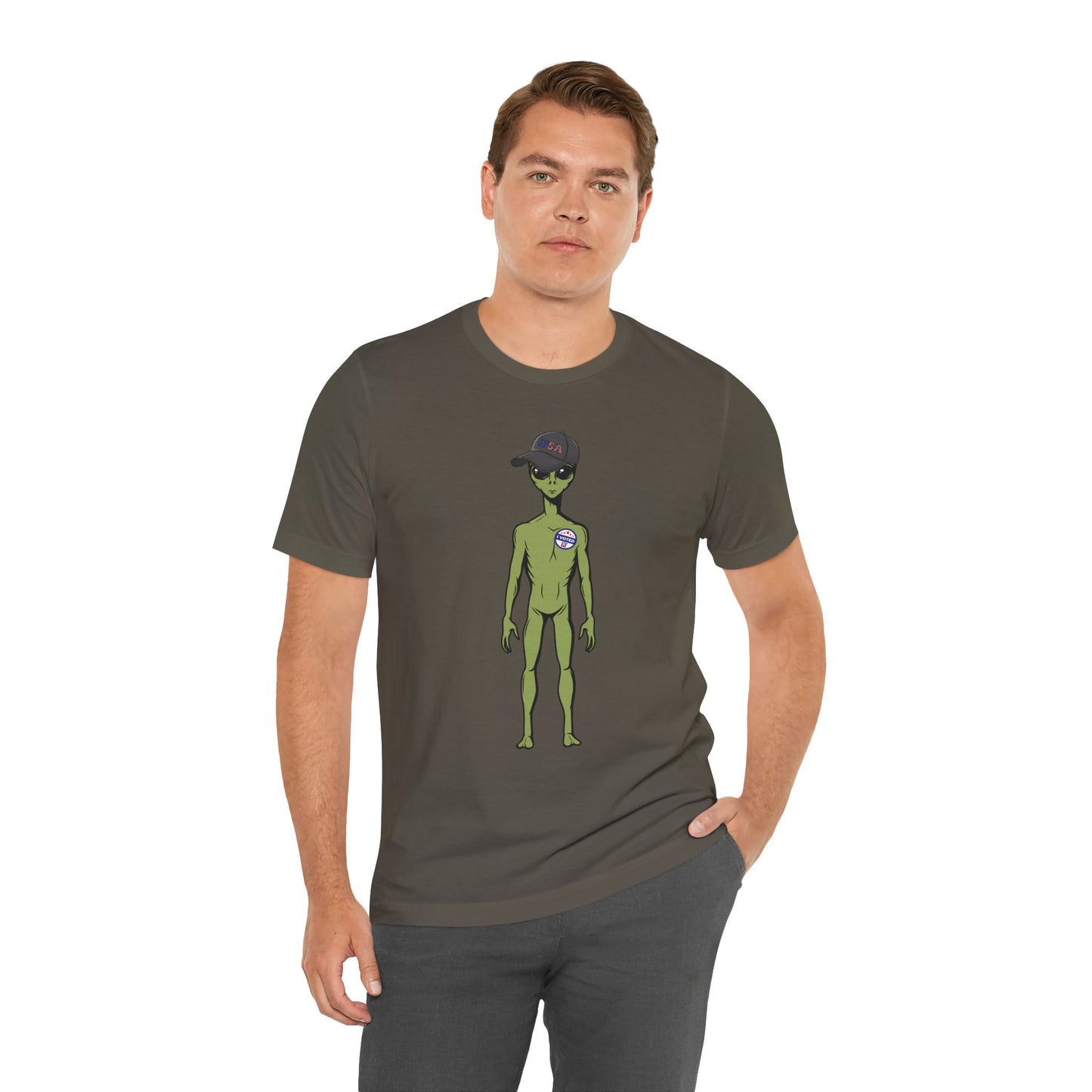 Alien Graphic Tee, Fun T-Shirt for Sci-Fi Lovers, Unisex Casual Wear, Great for Festivals, Gifts for Nerds, Everyday Comfort