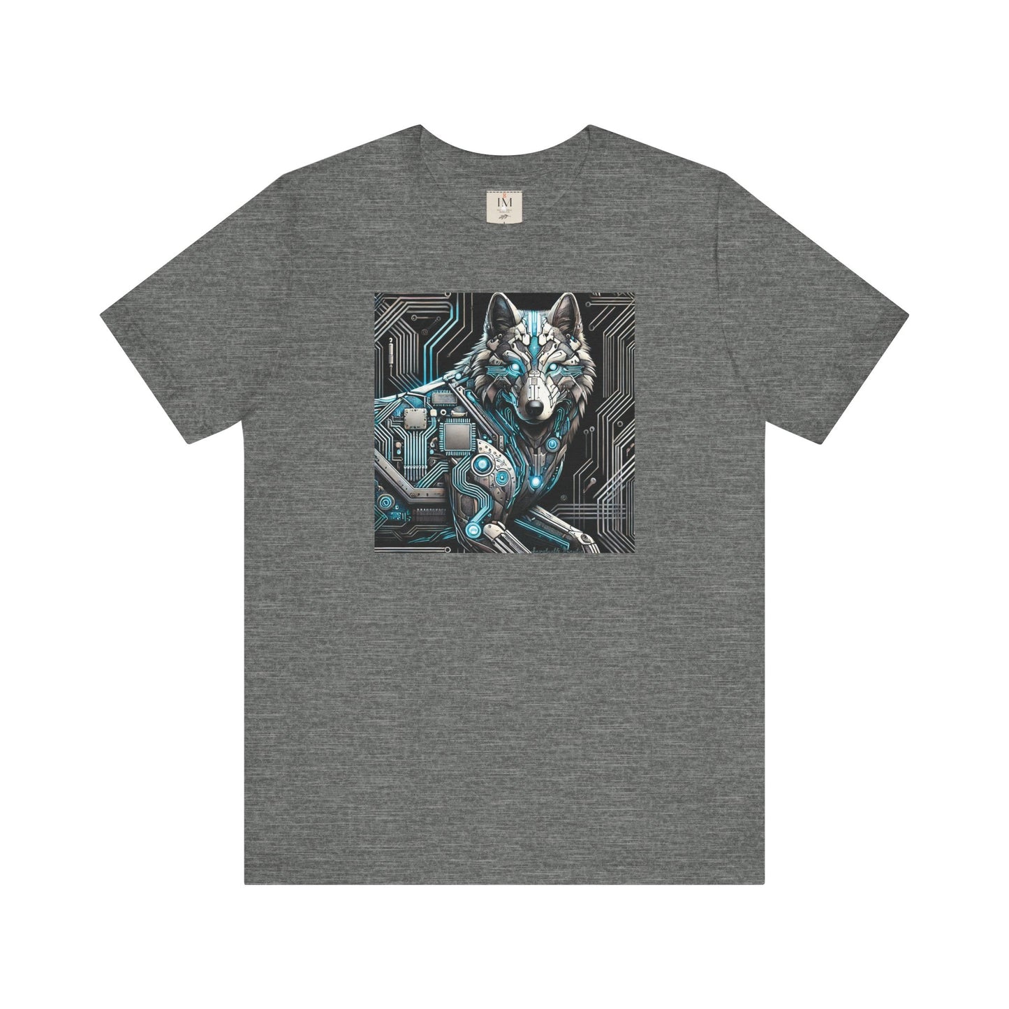 Tech Cyber Wolf Unisex Jersey Tee - Futuristic Animal Print Animal T-Shirt