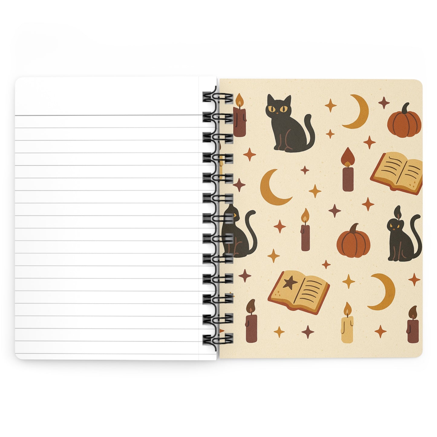 Gothic Witch Hardcover Journal โ Black Cat & Broom Silhouette Notebook, Enter If You Dare