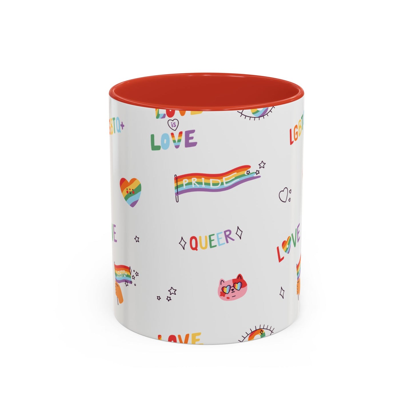 Minimalist Pride Accent Mug | LGBTQ+ Love Ceramic Cup | 11oz & 15oz
