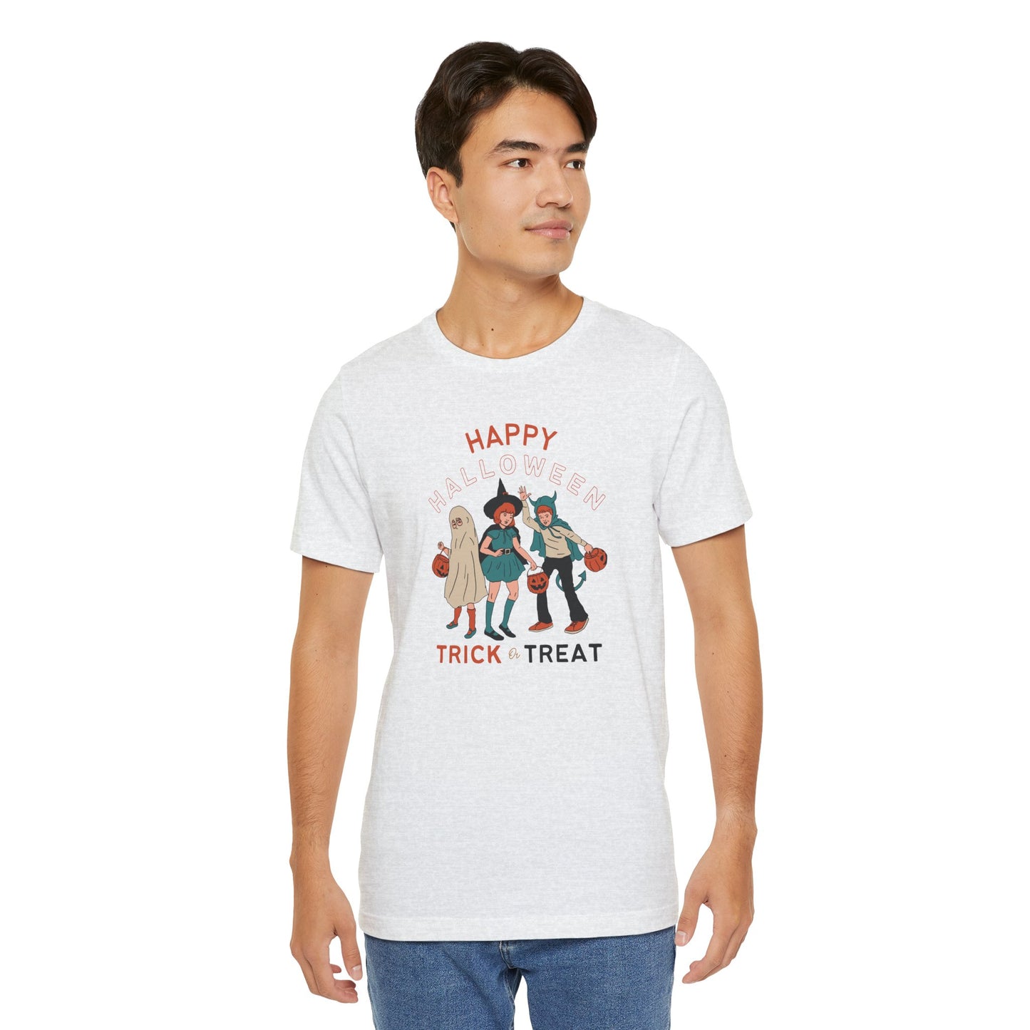 Happy Halloween Trick or Treat Vintage Vibe Tee โ Bella+Canvas 3001