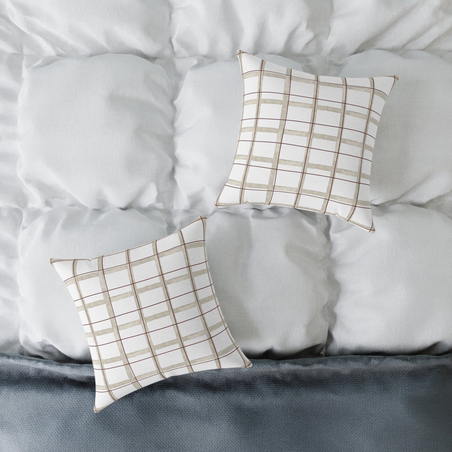 Modern Rustic Square Pillow, Cozy Home Decor, Throw Pillow for Living Room, Farmhouse Style Cushion, Perfect for Gifts