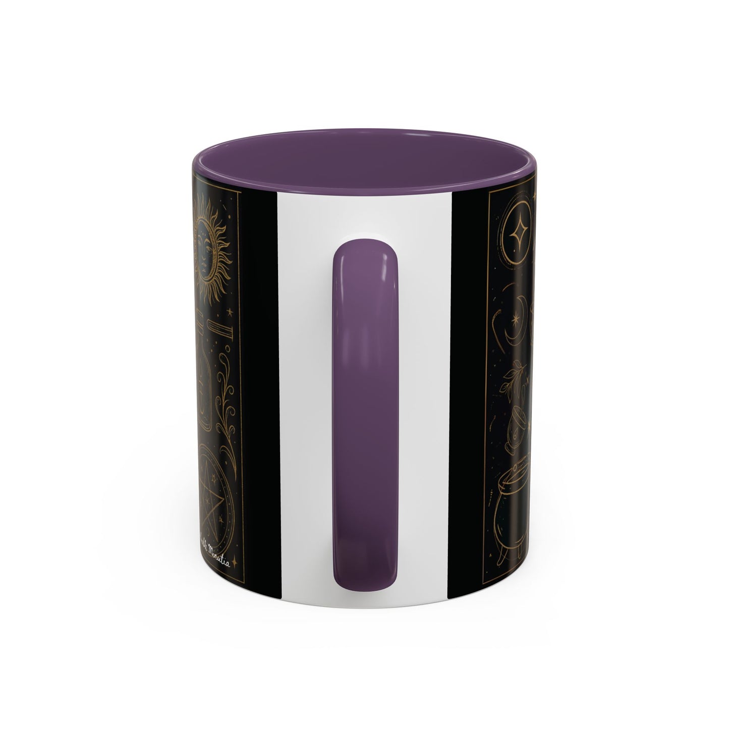 Witchy Aesthetic Coffee Mug โ 15oz Black & Purple Ceramic with Occult Symbols โ Goth Kitchen Decor, Halloween Gift Idea - 11oz/15oz