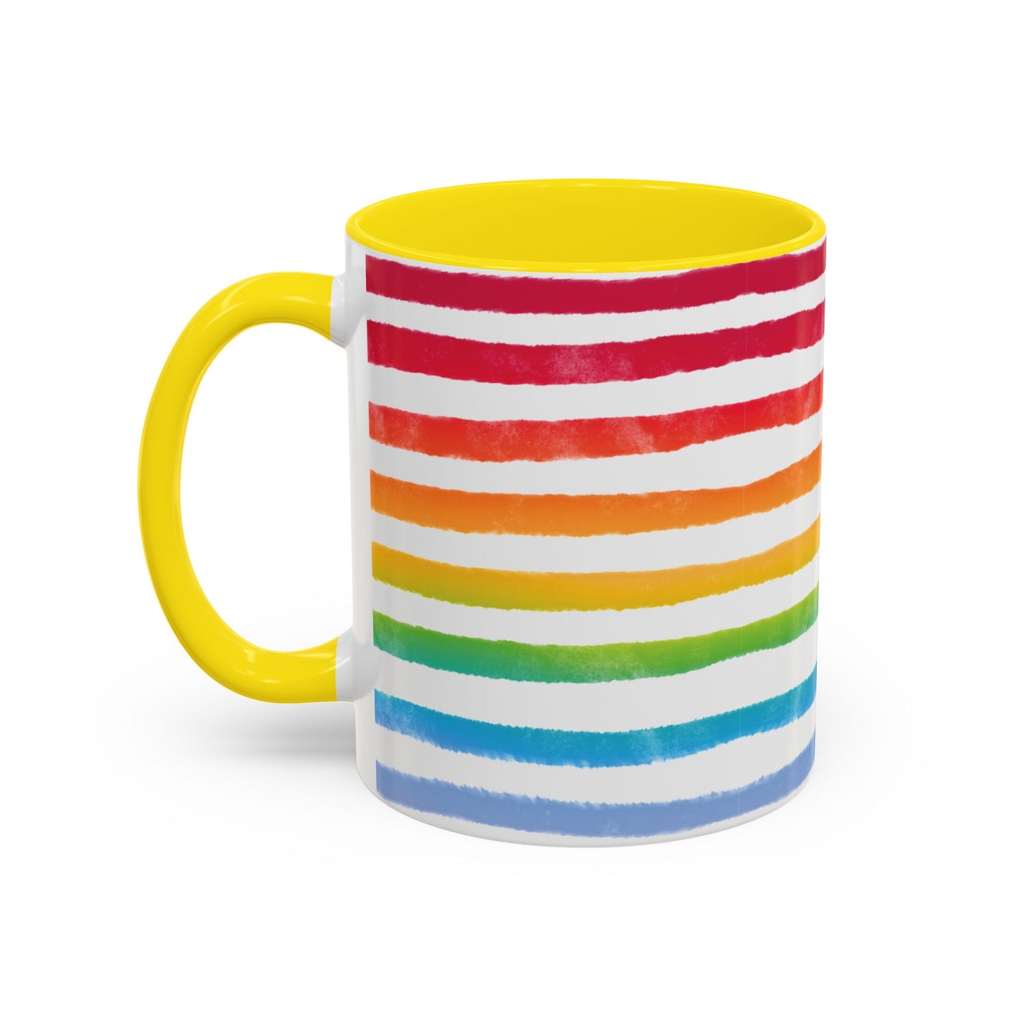 π Bold Rainbow Stripes Pride Mug | 11oz/15oz | Purple Accent