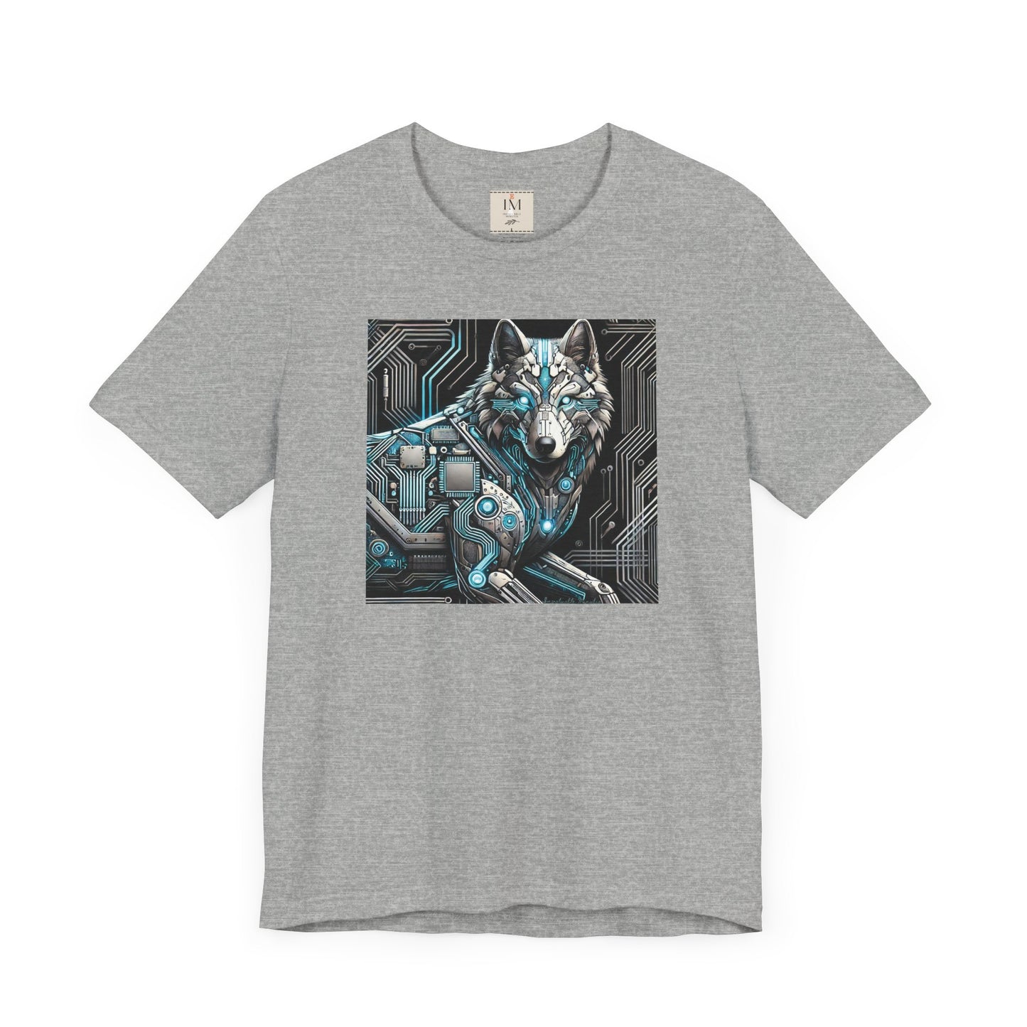 Tech Cyber Wolf Unisex Jersey Tee - Futuristic Animal Print Animal T-Shirt