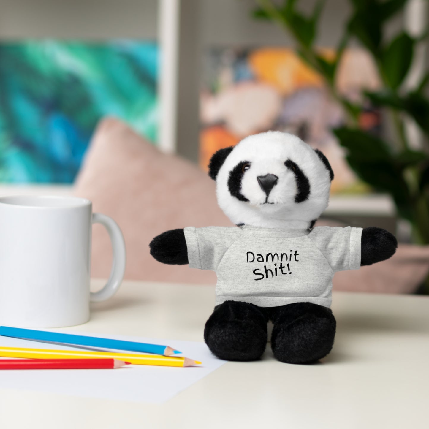 8" Funny Stuffed Animal Gift for Adults, Cute Plush Toy, Humor Bear, Sarcastic Gifts, Quirky Decor, Comfort Toy with Quote