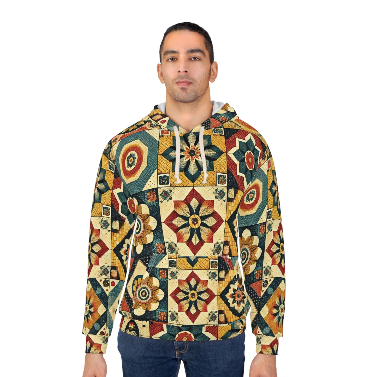 Vintage Bohemian Floral Unisex Pullover Hoodie - Cozy Vintage Inspired Sweatshirt