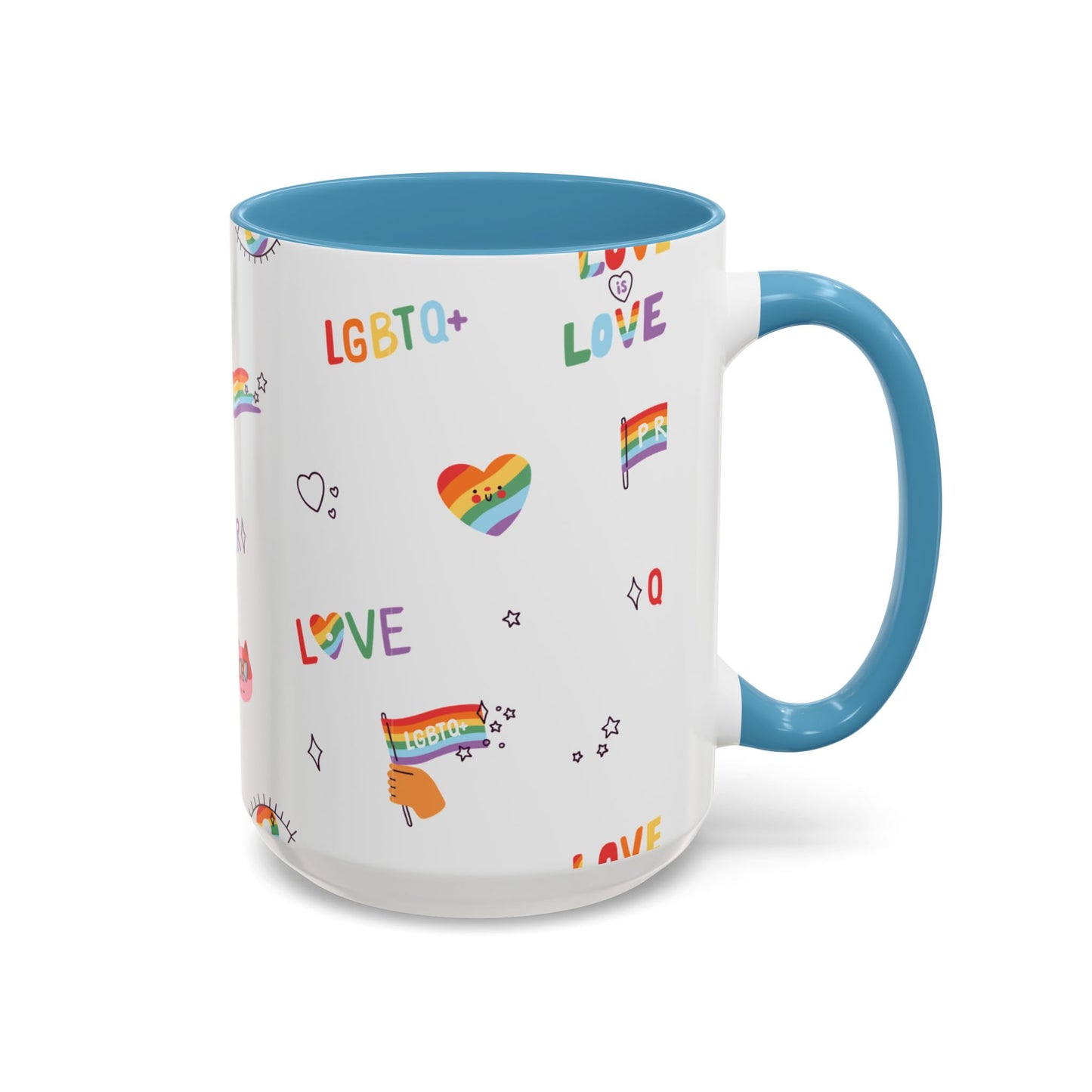 Minimalist Pride Accent Mug | LGBTQ+ Love Ceramic Cup | 11oz & 15oz
