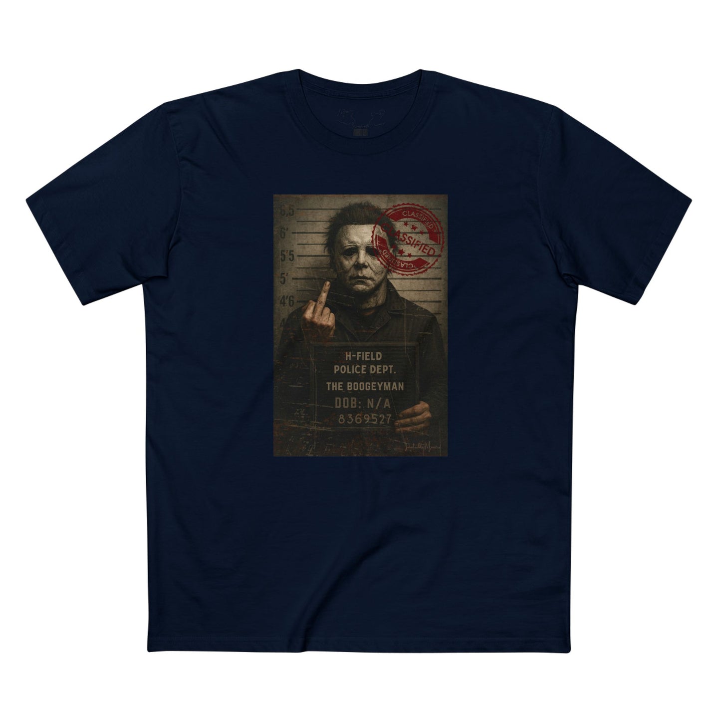 Michael Mugshot Tee – Distressed Horrorcore Slasher Shirt Premium Tee