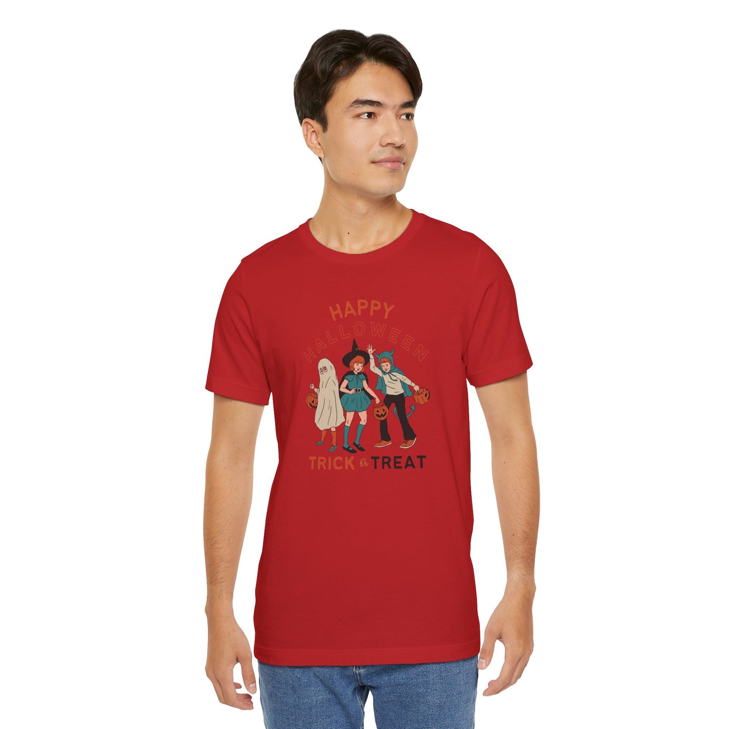 Happy Halloween Trick or Treat Vintage Vibe Tee โ Bella+Canvas 3001