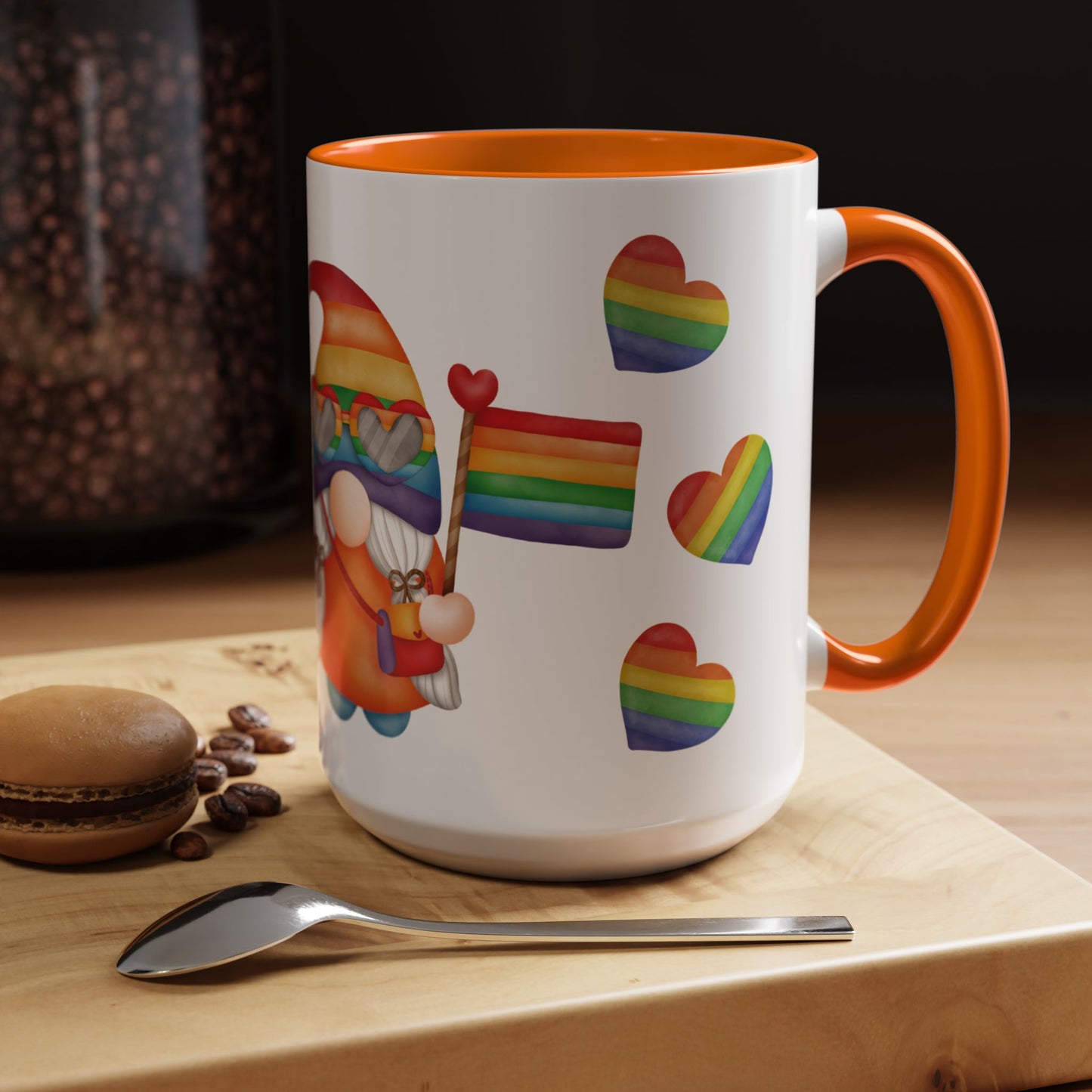 Pride Gnome Accent Mug | Rainbow Love Coffee Cup | 11oz & 15oz