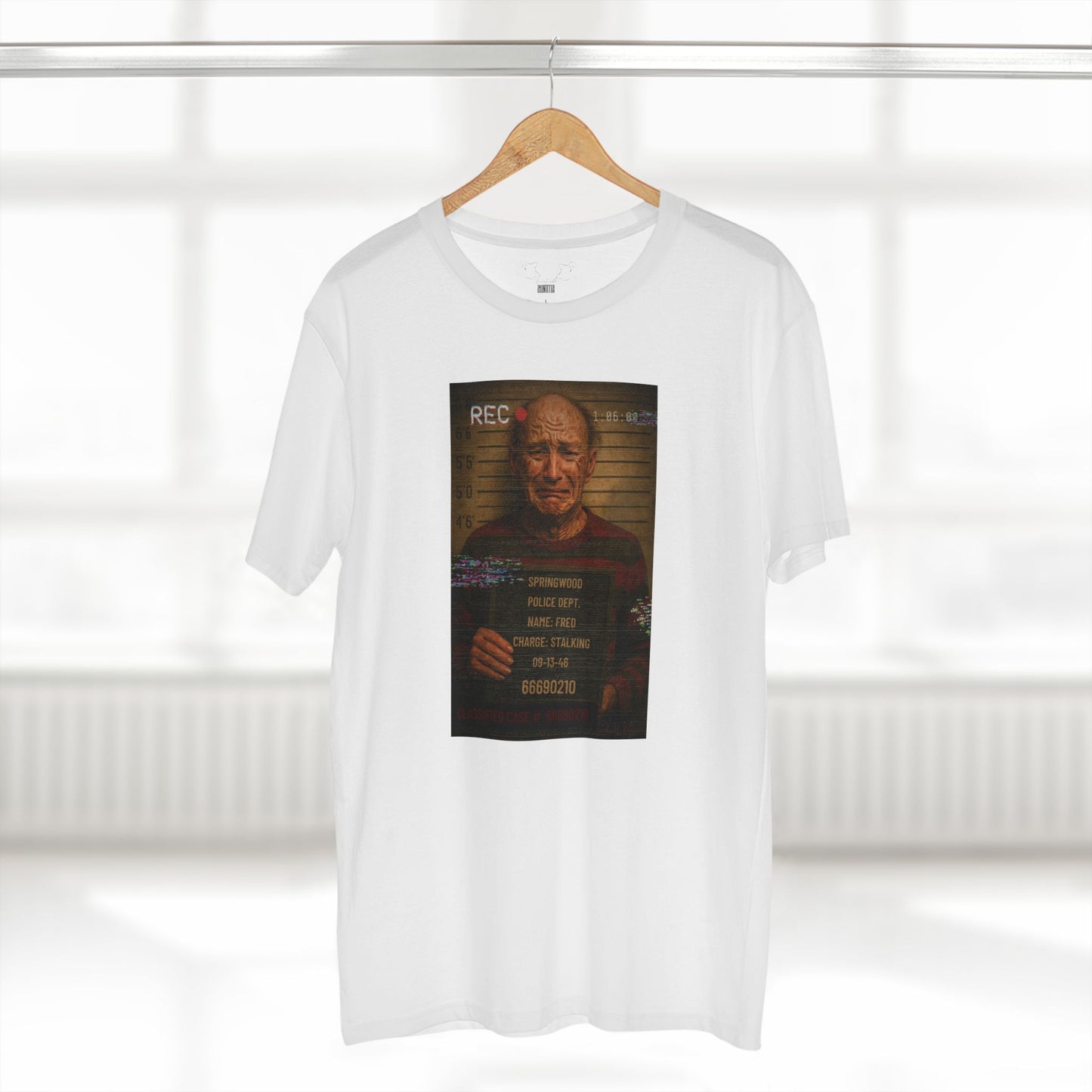 π₯ Freddy Mugshot Tee β Retro Slasher Horrorcore Premium T-Shirt (Unisex)