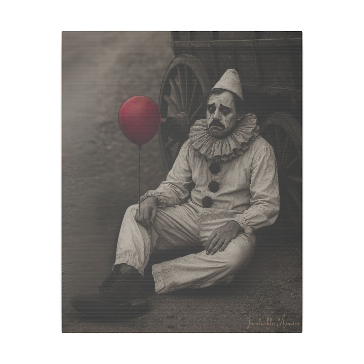 The Clown – Matte Canvas Print (Gallery-Wrapped) 0.75" – Vintage Circus-Inspired Canvas Wall Art
