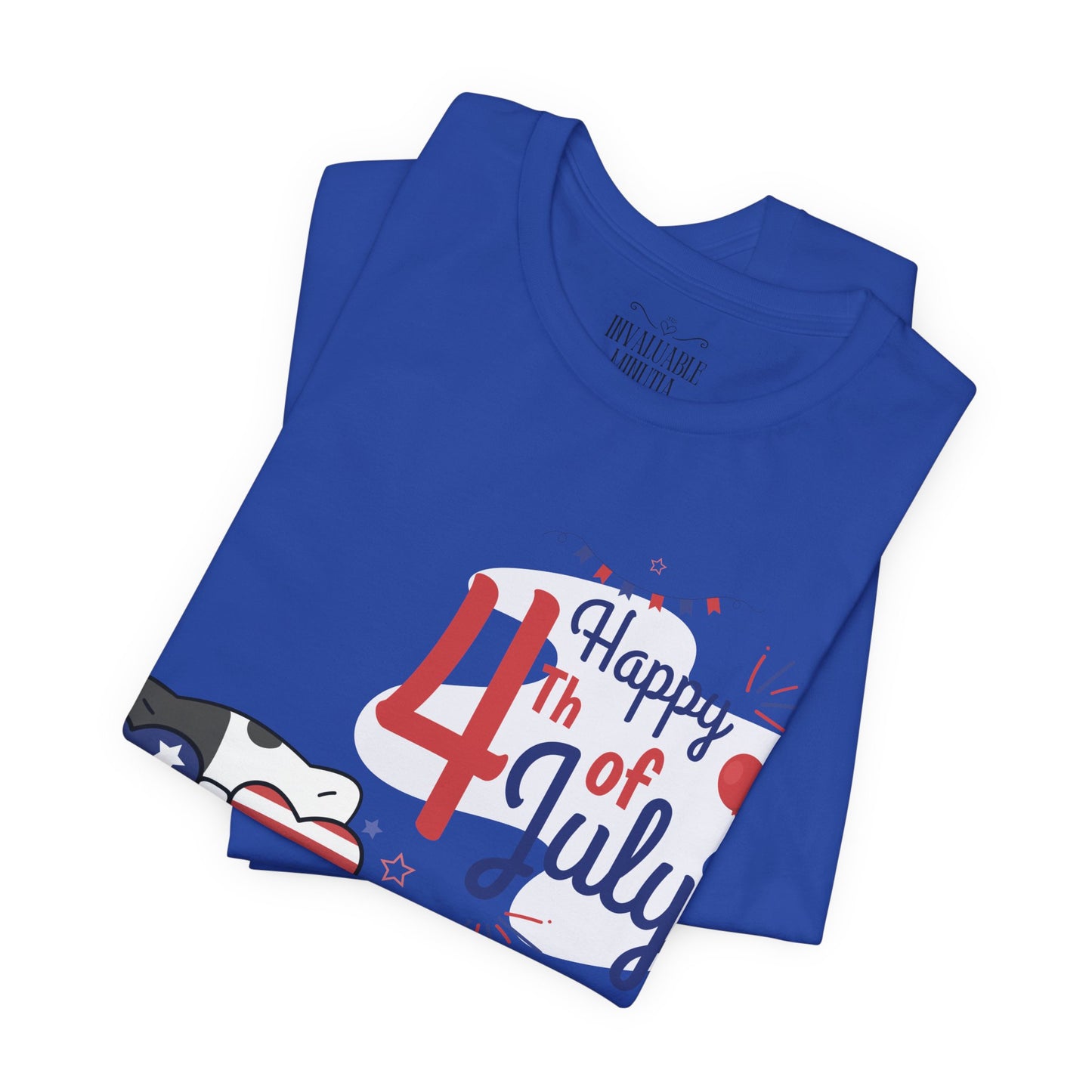 Patriotic Party Cat Tee – Happy 4th of July – Unisex Bella+Canvas Jersey Tee - 4th of July Tee