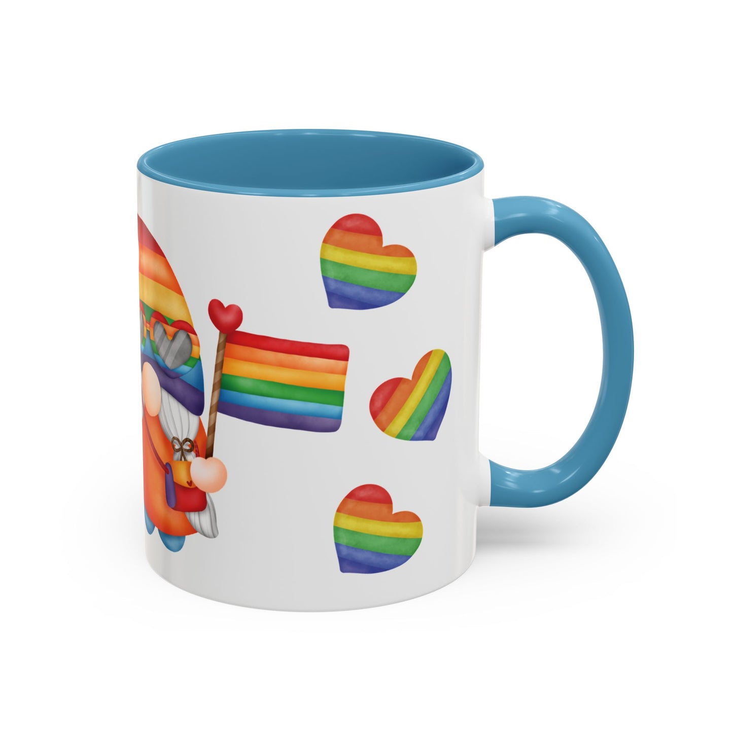 Pride Gnome Accent Mug | Rainbow Love Coffee Cup | 11oz & 15oz