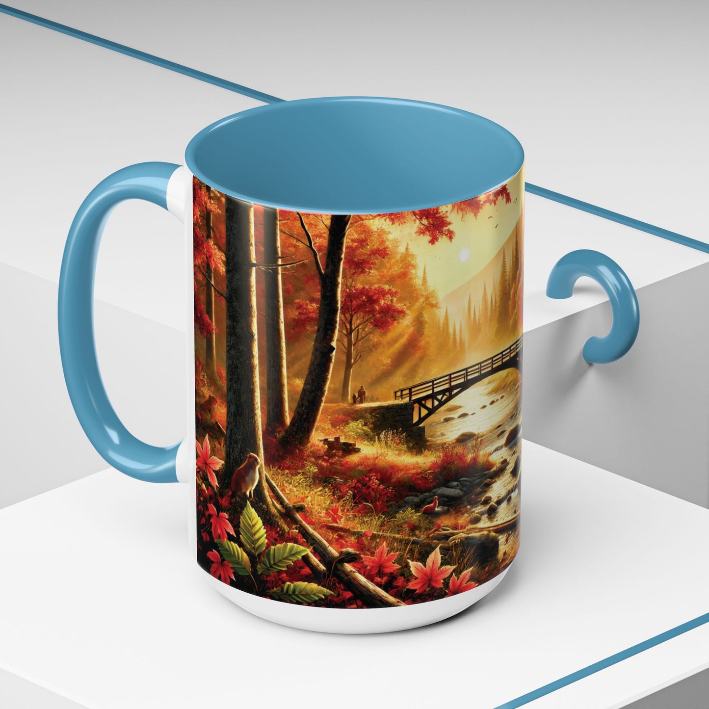 Cozy Autumn Cabin Mug | Fall Vibes Accent Coffee Mug (11oz/15oz)