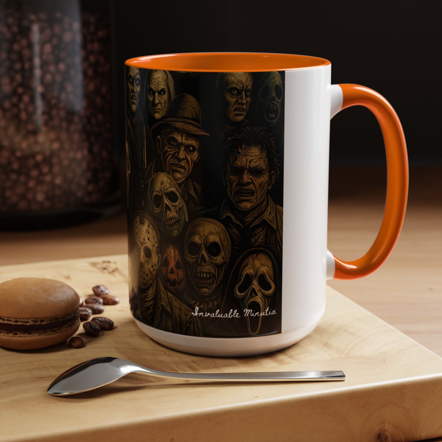 Horror Villain Collage Mug – 15oz & 11oz Ceramic Coffee Mug – Slasher Icons Halloween Gift – Goth Horrorcore Kitchen Decor