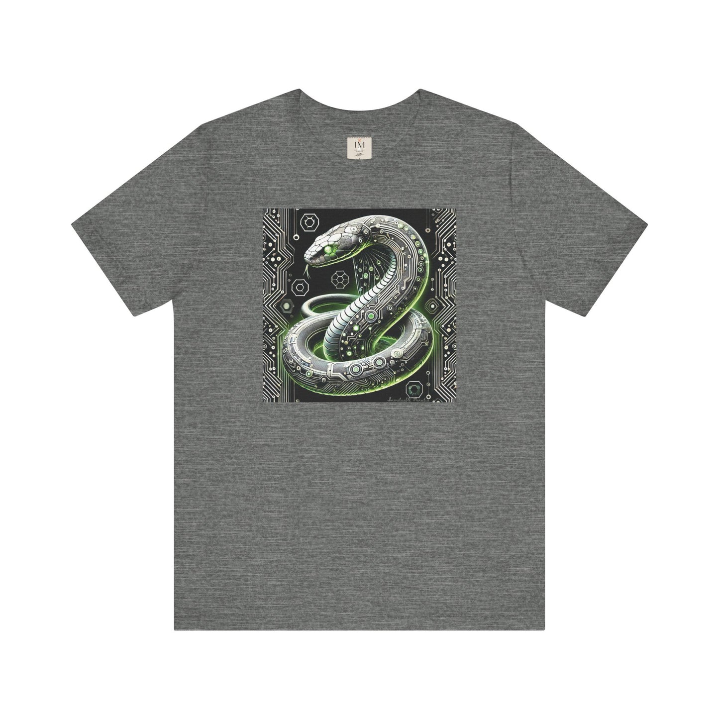Cyber Snake Unisex Short Sleeve Tee - Futuristic Design for Tech Enthusiasts