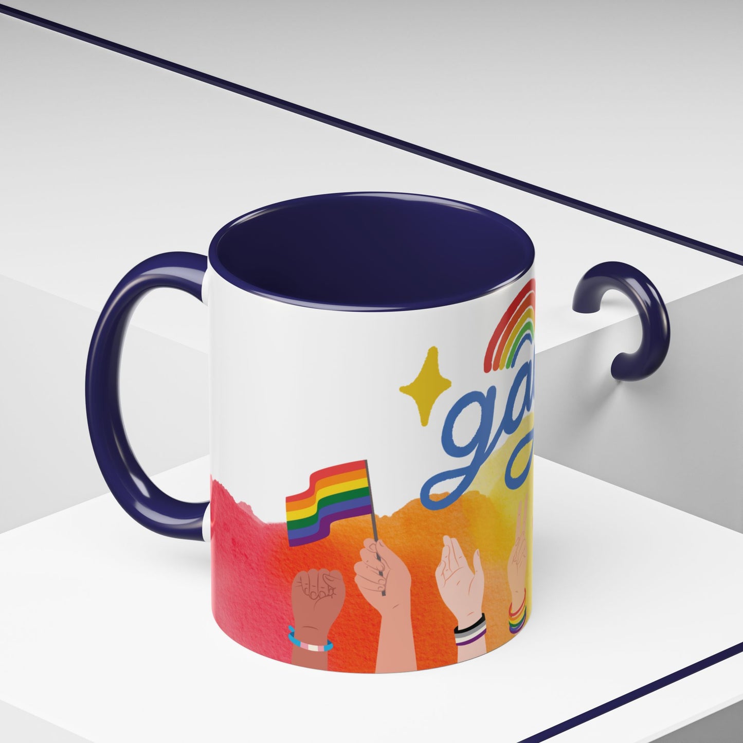 Bold Pride Accent Mug | Fun LGBTQ+ Gift | 11oz & 15oz Options