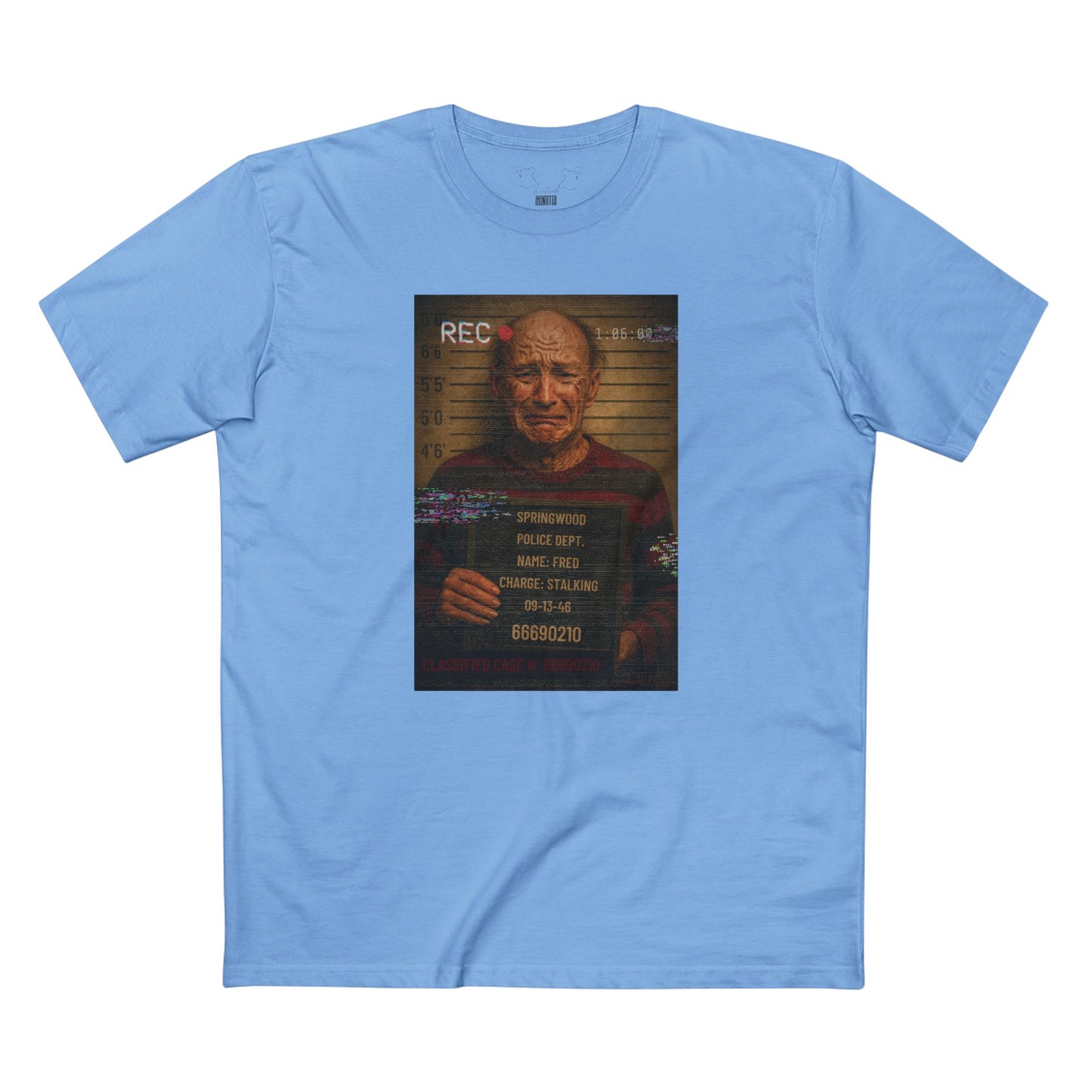 π₯ Freddy Mugshot Tee β Retro Slasher Horrorcore Premium T-Shirt (Unisex)